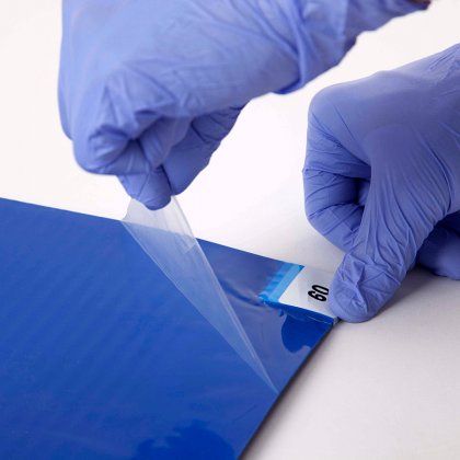 Modrá lepící dezinfekční antibakteriální dekontaminační rohož Antibacterial Sticky Mat, FLOMA - 90 x 115 cm - 60 listů