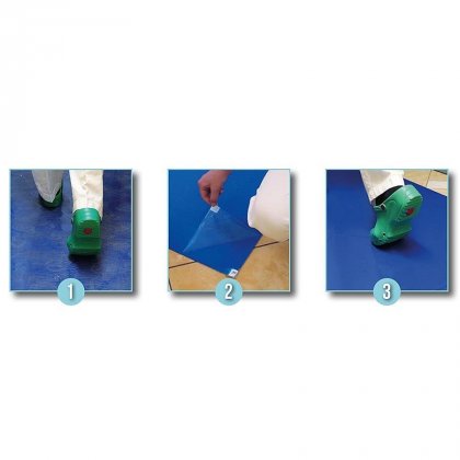 Modrá lepící dezinfekční antibakteriální dekontaminační rohož Antibacterial Sticky Mat, FLOMA - 45 x 115 cm - 60 listů