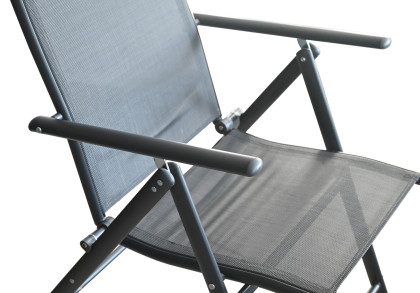 Židle zahradní skládací PULA tmavě šedá