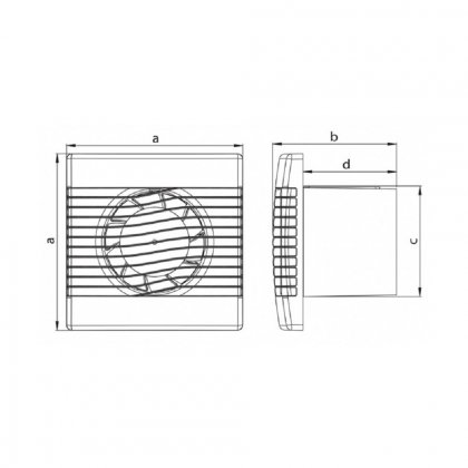 Axiální ventilátor stěnový AV BASIC 120 H