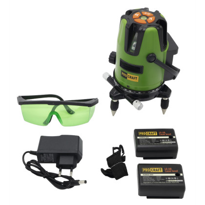 PROCRAFT LE-3D Laser zelený liniový, křížový samonivelační