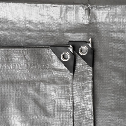 PROCRAFT Plachta 200g/m2 nepromokavá s oky 2x3 m stříbrná