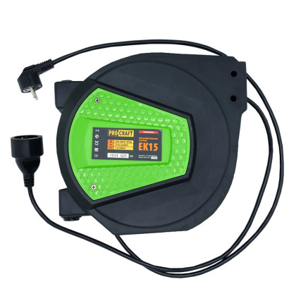 PROCRAFT EK15 Samonavíjecí prodlužovací kabel, buben 230V