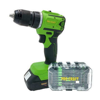 Aku vrtací šroubovák Procraft SPA18LiN Brushless se sadou bitů IBS-41 | SPA18LiN