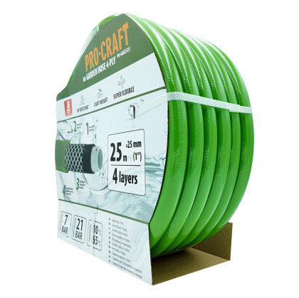 Zelená zahradní hadice Procraft PR-4GH2525 | PR-4GH2525