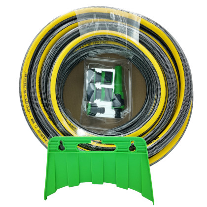 PROCRAFT Černo-žlutá zahradní hadicí 4-vrstvá, 3/4" 15 m s příslušenstvím
