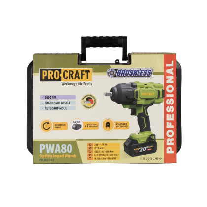 Aku rázový utahovák Procraft PWA80 1b | PWA80-1b-c
