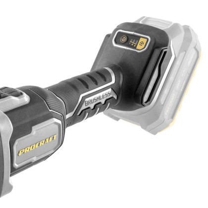 Aku bruska úhlová Procraft AG125B + 10x řezný, 4x lamelový, 5x brusný kotouče, rychloupínací matice | SAG125B-CD