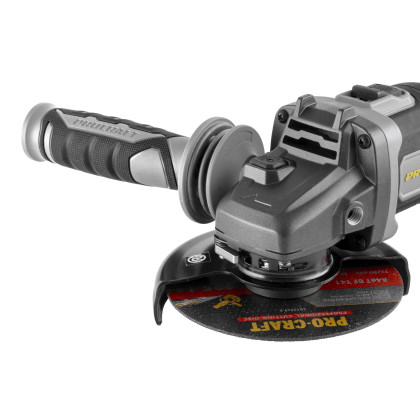 Aku bruska úhlová Procraft AG125B + 10x řezný, 4x lamelový, 5x brusný kotouče, rychloupínací matice | SAG125B-CD