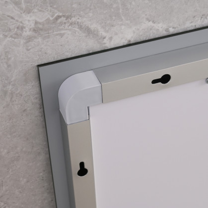 Koupelnové zrcadlo s LED osvětlením, protizamlžovací funkcí, regulací jasu a hodinkami, MR06-60×80 H | MR06-60×80 HARD