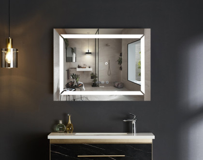 Koupelnové zrcadlo s LED osvětlením, protizamlžovací funkcí a regulací jasu, MR01-80×60 Light | MR01-80×60 Light
