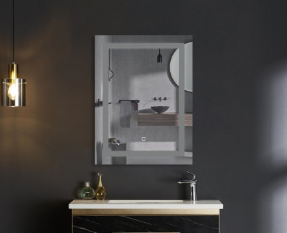 Koupelnové zrcadlo s LED osvětlením, protizamlžovací funkcí a regulací jasu, MR08-80×60-REVERSE Tall | MR08-80×60-REVERSE Tall