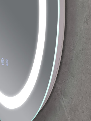 Koupelnové zrcadlo s LED osvětlením, protizamlžovací funkcí, regulací jasu a hodinkami, MC02-80 PLAI | MC02-80 PLAIN