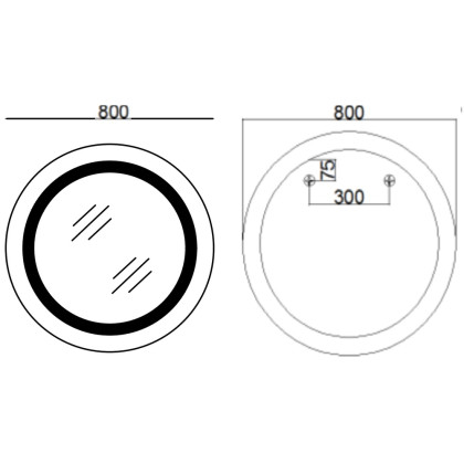 Koupelnové zrcadlo s LED osvětlením, protizamlžovací funkcí, regulací jasu a hodinkami, MC02-80 PLAI | MC02-80 PLAIN
