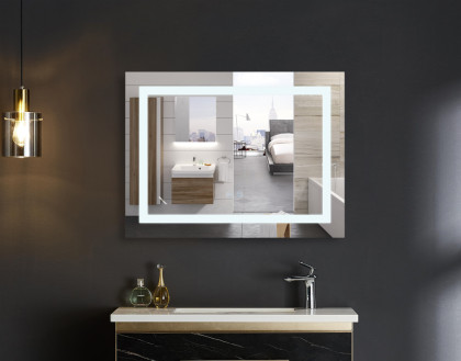 Koupelnové zrcadlo s LED osvětlením, protizamlžovací funkcí a regulací jasu, MR13-80×60-REVERSE Styl | MR13-80×60-REVERSE Style