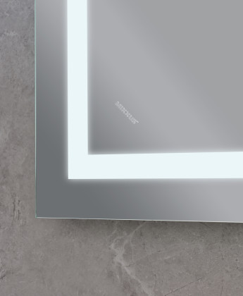 Koupelnové zrcadlo s LED osvětlením, protizamlžovací funkcí, regulací jasu a hodinkami, MR12-70×50-R | MR12-70×50-REVERSE Warm