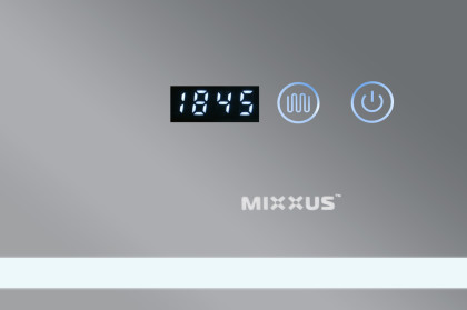 Koupelnové zrcadlo s LED osvětlením, protizamlžovací funkcí, regulací jasu a hodinkami, MR02-80×80 W | MR02-80×80 WARM