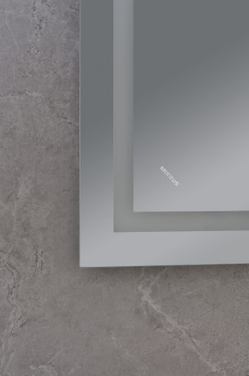 Koupelnové zrcadlo s LED osvětlením, protizamlžovací funkcí, regulací jasu a hodinkami, MR02-100×80 | MR02-100×80 WARM