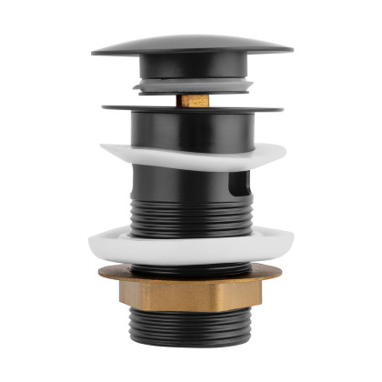 Umyvadlová výpusť pro umyvadla s přepadem MIXXUS, POP-UP-03 BLACK | POP-UP-03 BLACK