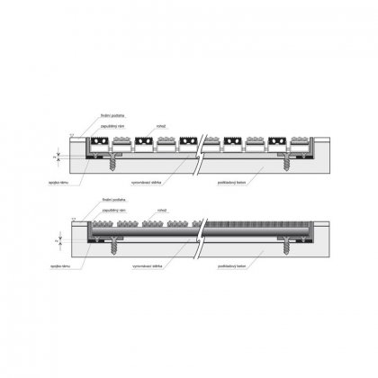 Hliníkový rám pro vstupní rohože a čistící zóny 60 x 260 cm - 30 x 20 x 2 mm