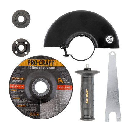 Sada aku úhlová bruska Procraft PGA22 a 3x diamantové kotouče Procraft DS3.125 | SPGA22-1B-C/DS3.125
