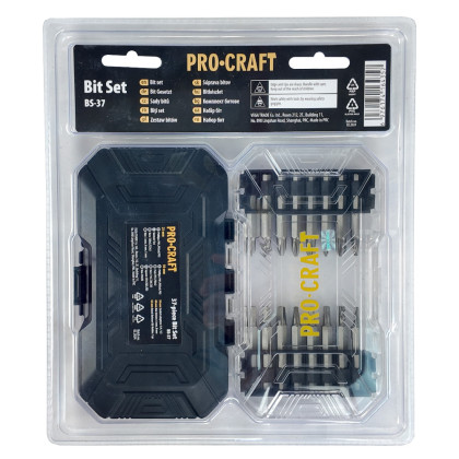 Aku vrtací šroubovák Procraft PA18LiH  se sadou bitů BS-37 | SPA18LiH-1B-C/BS-37