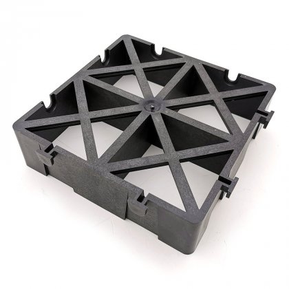 Černá plastová zátěžová zatravňovací dlažba ProGrass MAX, FLOMA - 22,5 x 22,5 x 6 cm