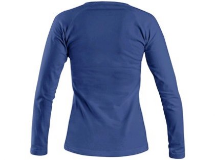 Tričko CXS MARY, dámské, výstřih do V, dlouhý rukáv, středně modrá, vel. XL