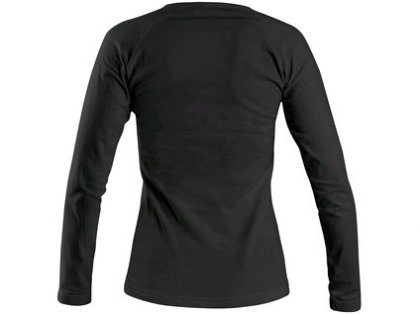Tričko CXS MARY, dámské, výstřih do V, dlouhý rukáv, černá, vel. XL