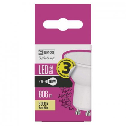 LED žárovka Classic MR16 9W GU10 teplá bílá