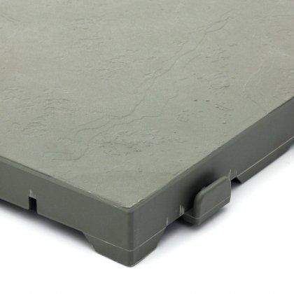 Šedá plastová terasová dlaždice Linea Easy - 40 x 40 x 2,65 cm