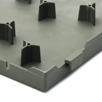 Šedá plastová terasová dlaždice Linea Easy - 40 x 40 x 2,65 cm