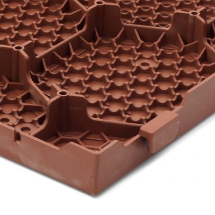 Hnědá plastová terasová dlaždice Linea Easy - 40 x 40 x 2,65 cm