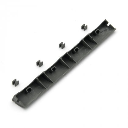 Šedý plastový nájezd pro terasové dlaždice Linea Easy - 39 x 4,5 x 2,5 cm