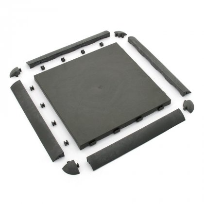 Šedý plastový nájezd pro terasové dlaždice Linea Easy - 39 x 4,5 x 2,5 cm