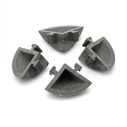 Šedý plastový rohový nájezd pro terasové dlaždice Linea Easy - 5,4 x 5,4 x 2,5 cm - 4 ks