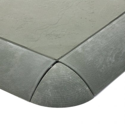 Šedý plastový rohový nájezd pro terasové dlaždice Linea Easy - 5,4 x 5,4 x 2,5 cm - 4 ks