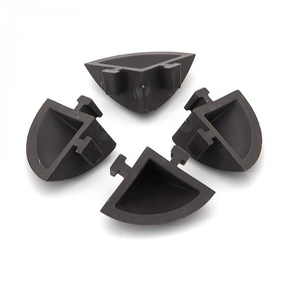 Hnědý plastový rohový nájezd pro terasové dlaždice Linea Easy - 5,4 x 5,4 x 2,5 cm - 4 ks