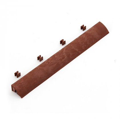 Hnědý plastový nájezd pro terasové dlaždice Linea Easy - 39 x 4,5 x 2,5 cm