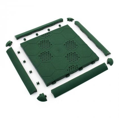 Zelený plastový nájezd pro terasové dlaždice Linea Easy - 39 x 4,5 x 2,5 cm