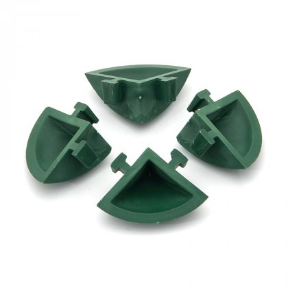 Zelený plastový rohový nájezd pro terasové dlaždice Linea Easy - 5,4 x 5,4 x 2,5 cm - 4 ks