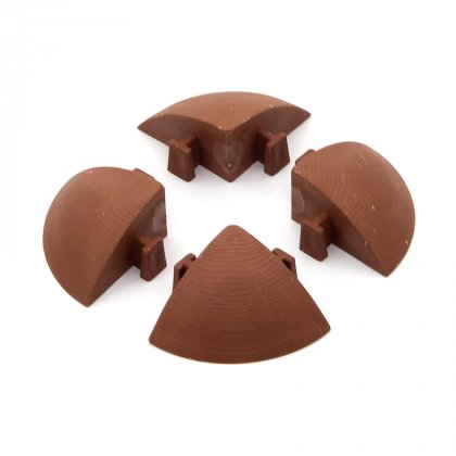 Hnědý plastový rohový nájezd pro terasové dlaždice Linea Easy - 5,4 x 5,4 x 2,5 cm - 4 ks