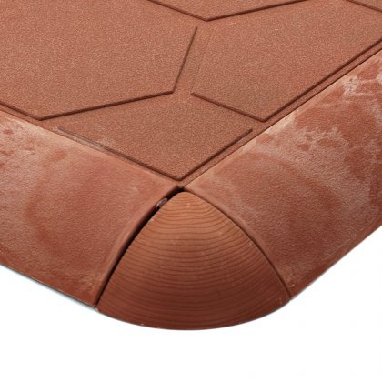 Hnědý plastový rohový nájezd pro terasové dlaždice Linea Easy - 5,4 x 5,4 x 2,5 cm - 4 ks