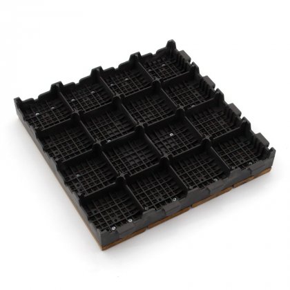 Hnědá dřevoplastová terasová dlaždice Linea Combi-Wood - 40 x 40 x 6,5 cm