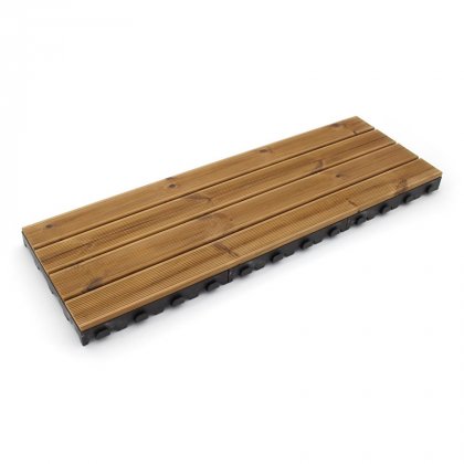 Hnědá dřevoplastová terasová dlaždice Linea Combi-Wood - 40 x 118 x 6,5 cm
