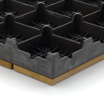 Hnědá dřevoplastová terasová dlaždice Linea Combi-Wood - 40 x 118 x 6,5 cm