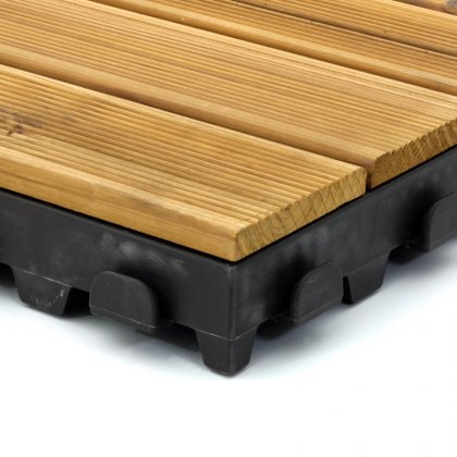 Hnědá dřevoplastová terasová dlaždice Linea Combi-Wood - 40 x 118 x 6,5 cm