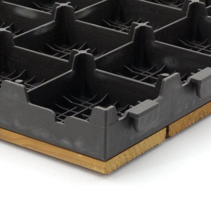 Hnědá dřevoplastová terasová dlaždice Linea Combi-Wood - 40 x 118 x 6,5 cm