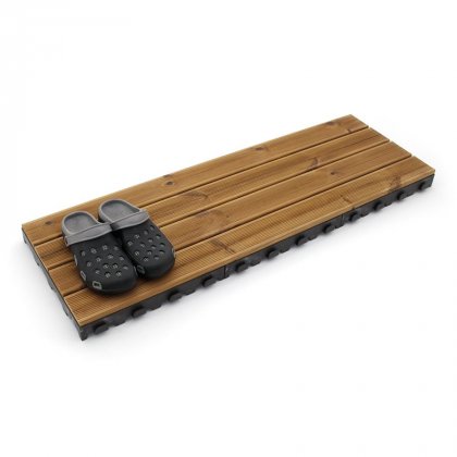Hnědá dřevoplastová terasová dlaždice Linea Combi-Wood - 40 x 118 x 6,5 cm