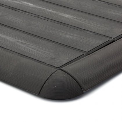 Hnědá plastová terasová dlaždice Linea Woodenlike - 118 x 16 x 2,5 cm